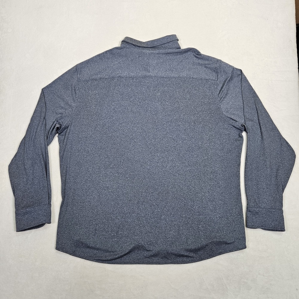 UNTUCKit Shirt Men Sz XXXL‎ Slim Blue Button Up Long Sleeve Performance Perf Tee - Picture 6 of 8